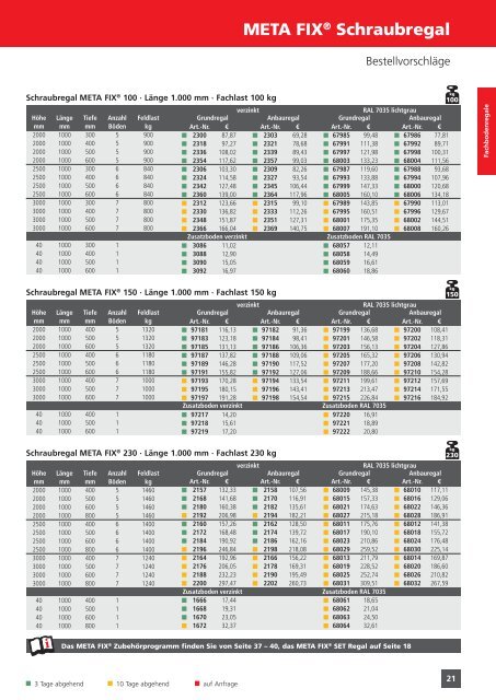 Lagertechnik-Bestellkatalog - META REGALE