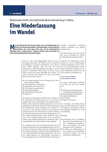 28.9.00 Aufbau GeoWorld 5 - Mettenmeier GmbH