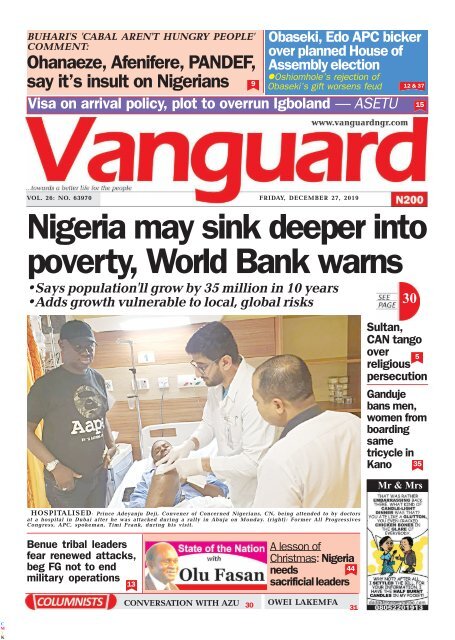 27122019 Nigeria May Sink Deeper Into Poverty World Bank Warns