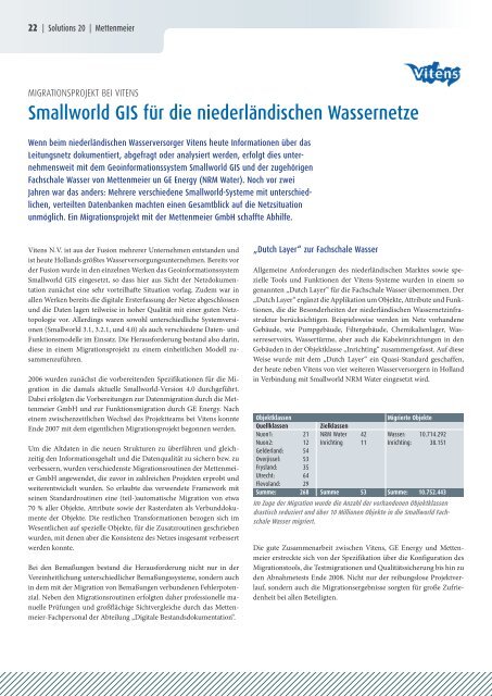Smallworld GIS für die - Mettenmeier GmbH