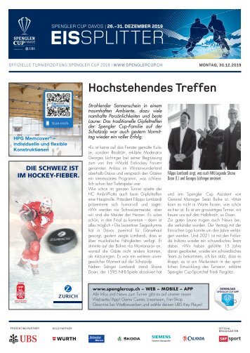 EISSplitter Nr. 5 - Spengler Cup Tageszeitung vom 30.12.2019