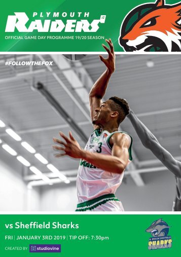 Plymouth Raiders vs Sheffield Sharks - Match Programme - 03-01-2020