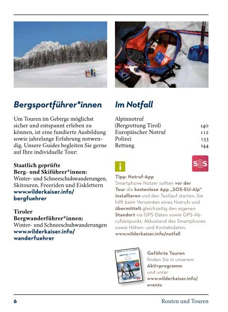 Routen und Touren Winter