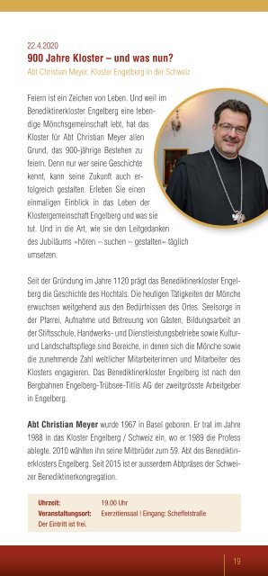 Jahresprogramm 2020 der Franziskanerinnen vom Göttlichen Herzen Jesu