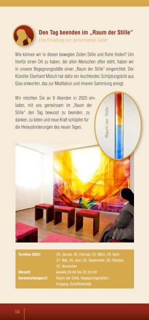 Jahresprogramm 2020 der Franziskanerinnen vom Göttlichen Herzen Jesu