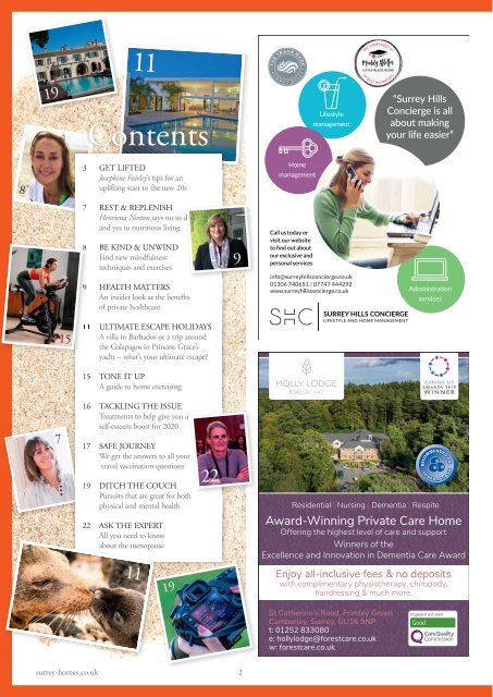 Surrey Homes | SH63 | January 2020 | Travel & Wellbeing supplement inside