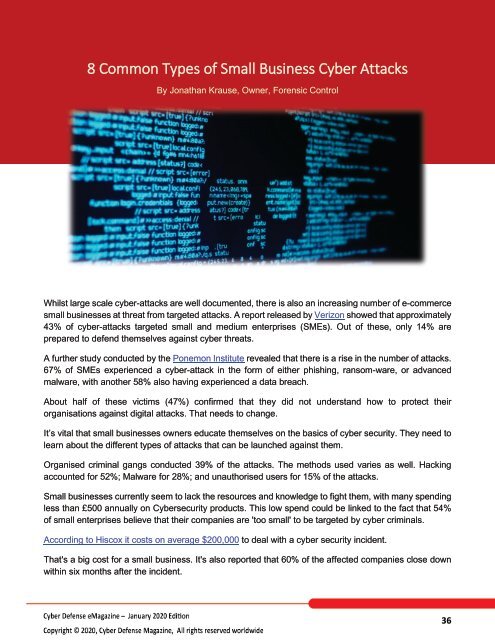 Cyber Defense eMagazine January 2020 Edition