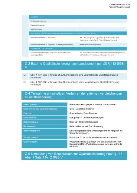 Qualitätsbericht 2018 - Krankenhaus Elbroich