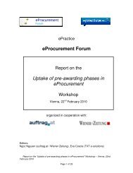 eProcurement Forum Uptake of pre-awarding phases ... - ePractice.eu