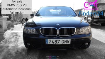 CarFinders24 offers for sale this smooth BMW 750i V8 full optional Individual (7487GNW)