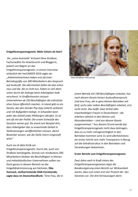 Ein steiniger Weg - Equal Pay & Gender Pay Gap – Das SHE works! Magazin im Januar 2020