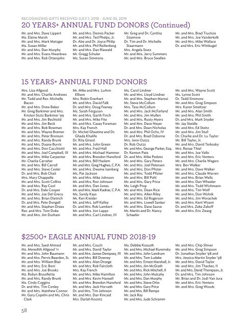 Eagles Eye 2019 including the 2018/2019 Annual Report