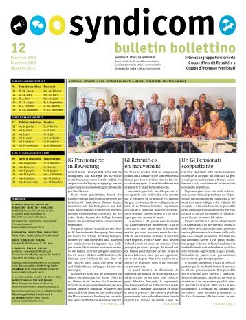 syndicom Bulletin / bulletin / Bollettino 12