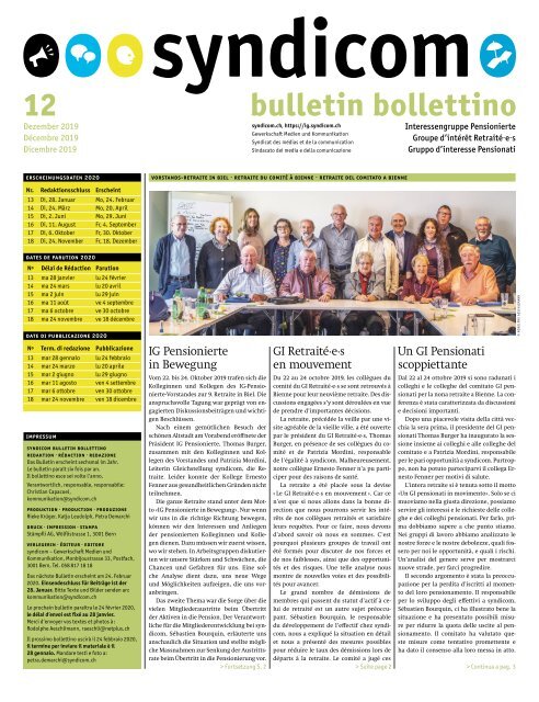 syndicom Bulletin / bulletin / Bollettino 12