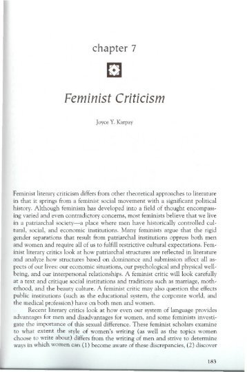 FeministCriticismJoyceKarpay