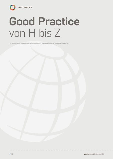 Global Compact Jahrbuch 2019: SDGs und Agenda 2030