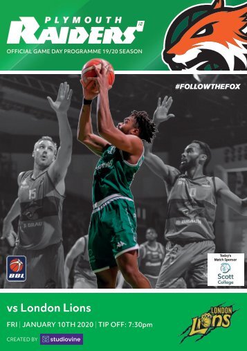 Plymouth Raiders vs London Lions - Match Programme - 10-01-2020