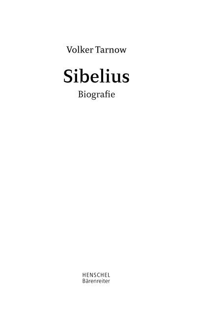 Leseprobe: Sibelius Biografie