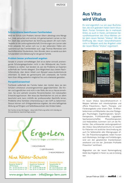 Emsblick Haren - Heft 54  (Januar/Februar 2020)