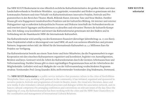 NRW KULTURsekretariat_Programm 2010