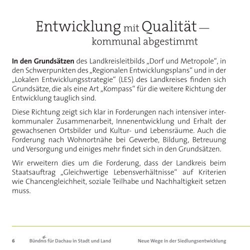 Buendnis-Programm: Siedlungsentwicklung