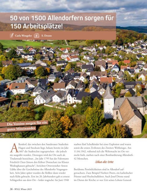 WOLL Magazin für Arnsberg, Sundern und Ense // Winter 2019