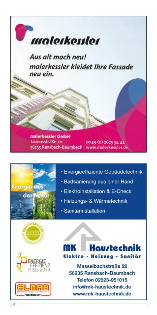 Veranstaltungskalender der Stadthalle Ransbach-Baumbach 2019/2020