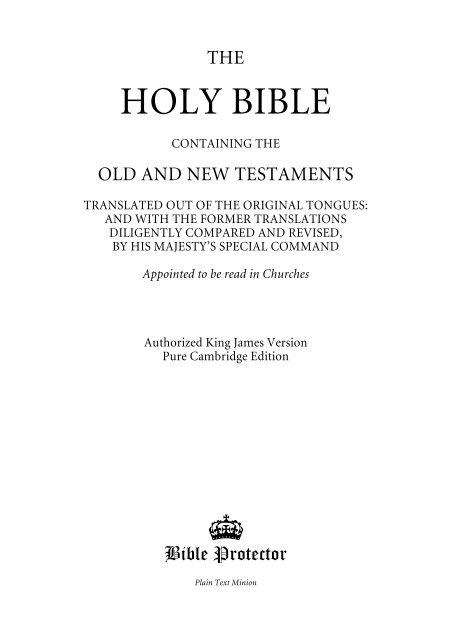  Holy Bible King Authorized King James Version