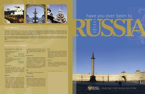 russia travel brochure project