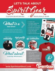 Spirit Gear Direct Sell Sheet
