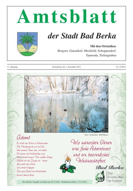 der Stadt Bad Berka - Kurstadt Bad Berka