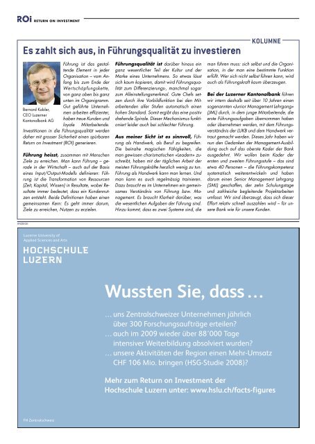 Das Wirtschaftsmagazin der Zentralschweiz - akomag