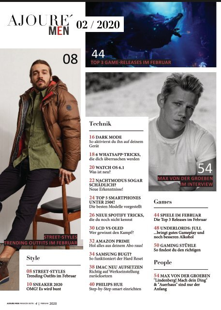 AJOURE´ Men Magazin Februar 2020