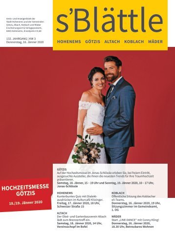 s'Blättle Nr. 3 - Do, 16. Jänner 2020