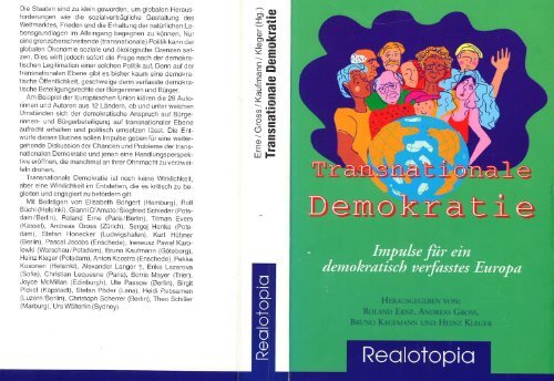 Transnationale Demokratie. Impulse für ein demokratisch verfasstes Europa