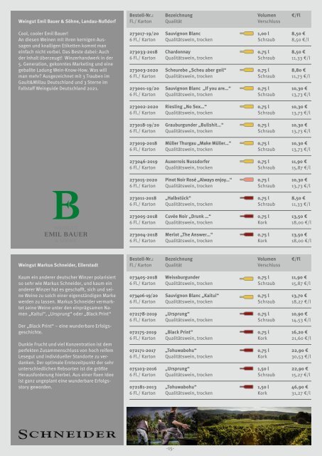 Weinkatalog 2021/22 Einzelhandel