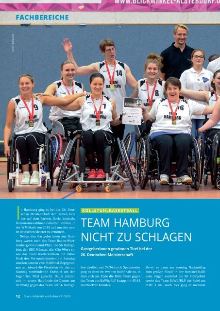 Sport + Mobilität mit Rollstuhl 11/2019