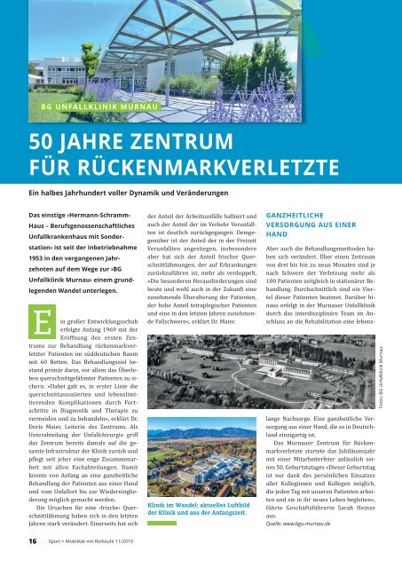 Sport + Mobilität mit Rollstuhl 11/2019