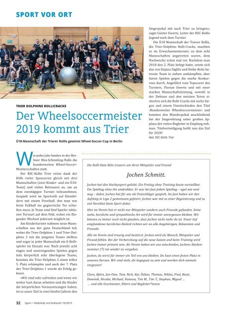 Sport + Mobilität mit Rollstuhl 10/2019