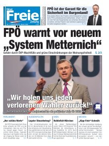 FPÖ warnt vor neuem „System Metternich“