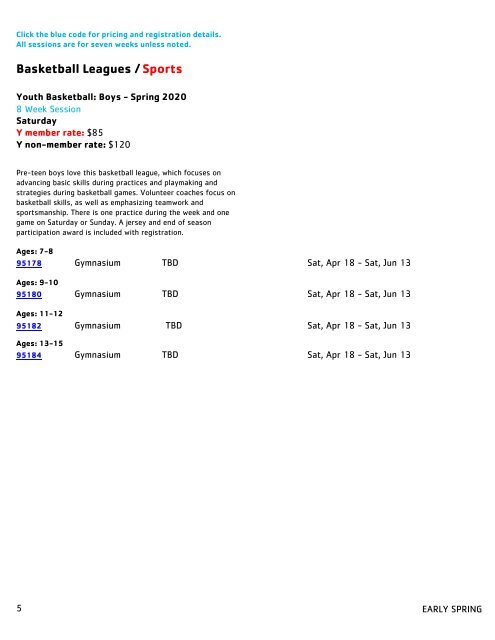 Jennersville YMCA Program Guide - Spring 2020