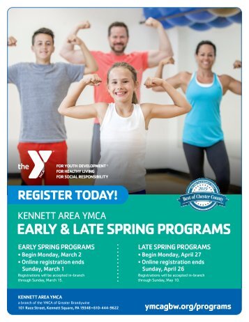 Kennett Area YMCA Program Guide - Spring 2020