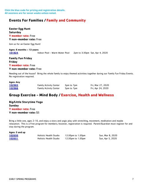 Kennett Area YMCA Program Guide - Spring 2020