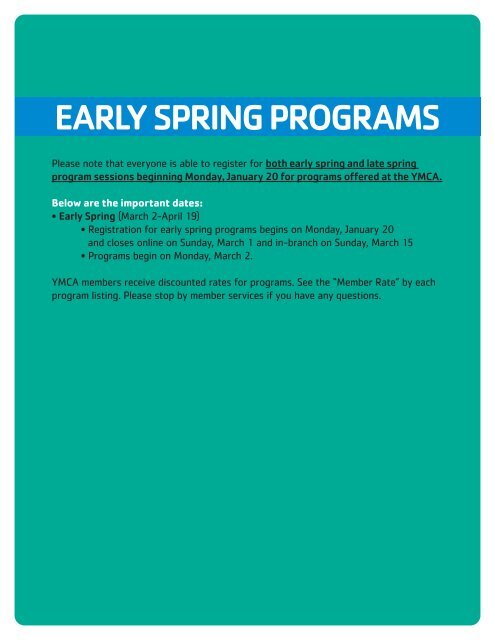 Oscar Lasko YMCA Program Guide - Spring 2020