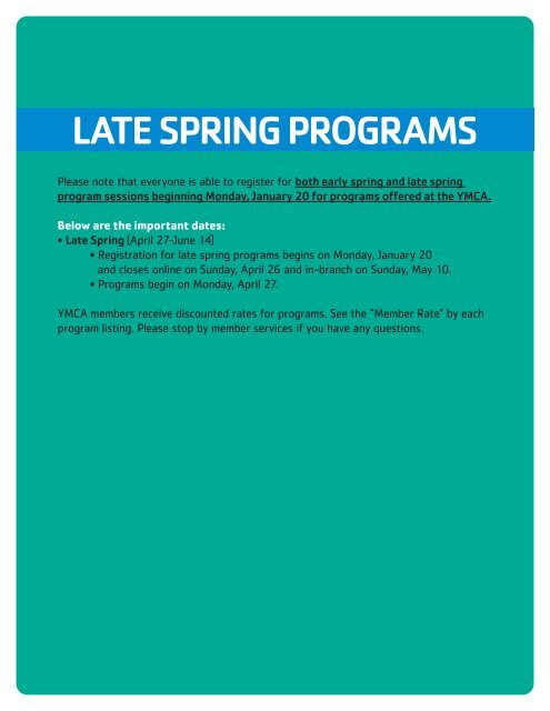 Oscar Lasko YMCA Program Guide - Spring 2020