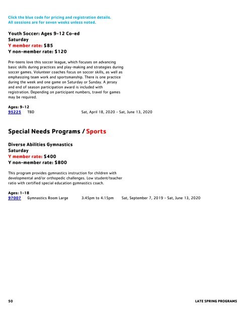 Oscar Lasko YMCA Program Guide - Spring 2020