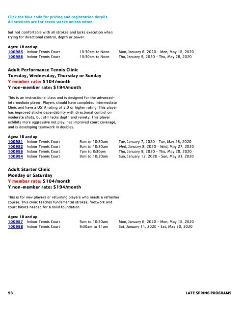 Upper Main Line YMCA Program Guide - Spring 2020