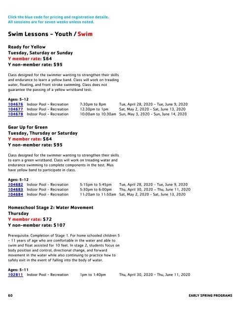 West Chester Area YMCA Program Guide - Spring 2020