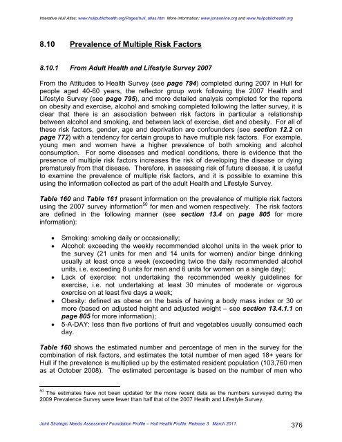 joint strategic needs assessment foundation profile - JSNA