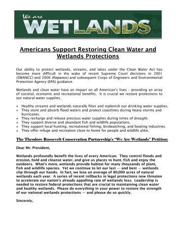Americans Support Restoring Clean Water and Wetlands Protections
